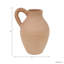 Vase rustique en terre cuite avec anse torsadée pour la décoration de table - Grand vase décoratif pour le salon ou la décoration intérieure - 30 cm, rouge et orange