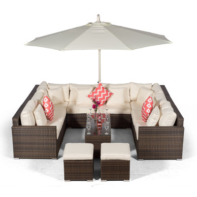 Yancey 5 Seater Rattan Corner Sofa Set