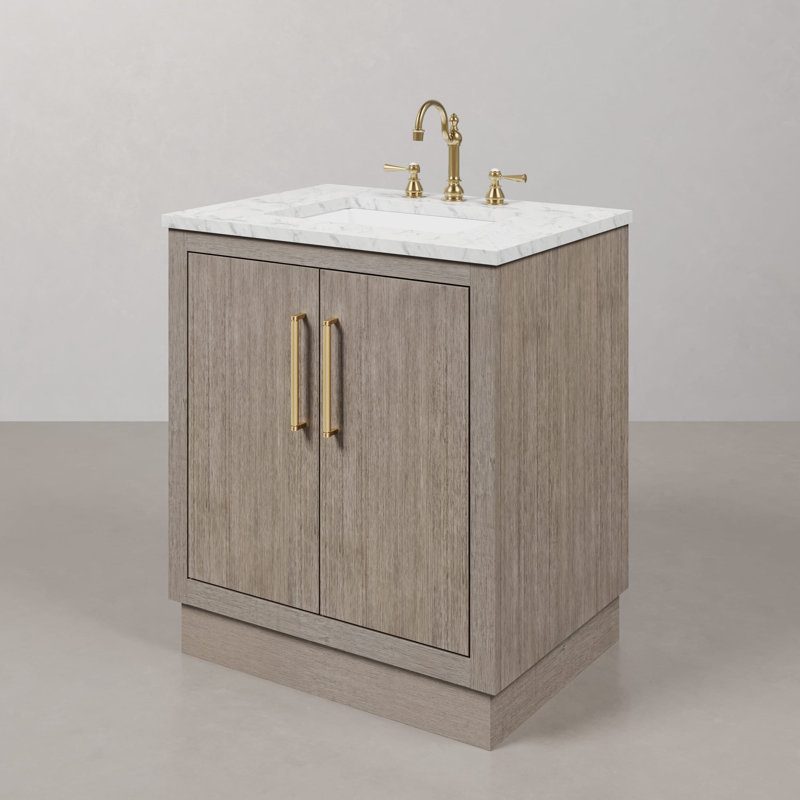 Hugo 30'' W Single Vanity, Satin Gold