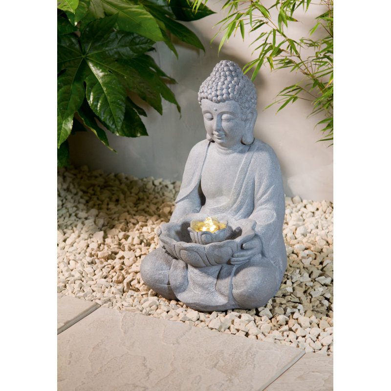 Polystone Buddha Water Feature with LED Light