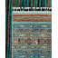 Tapis noué à la main de conception unique Tribal - turquoise, 8 pi 8 po x 11 pi 11 po