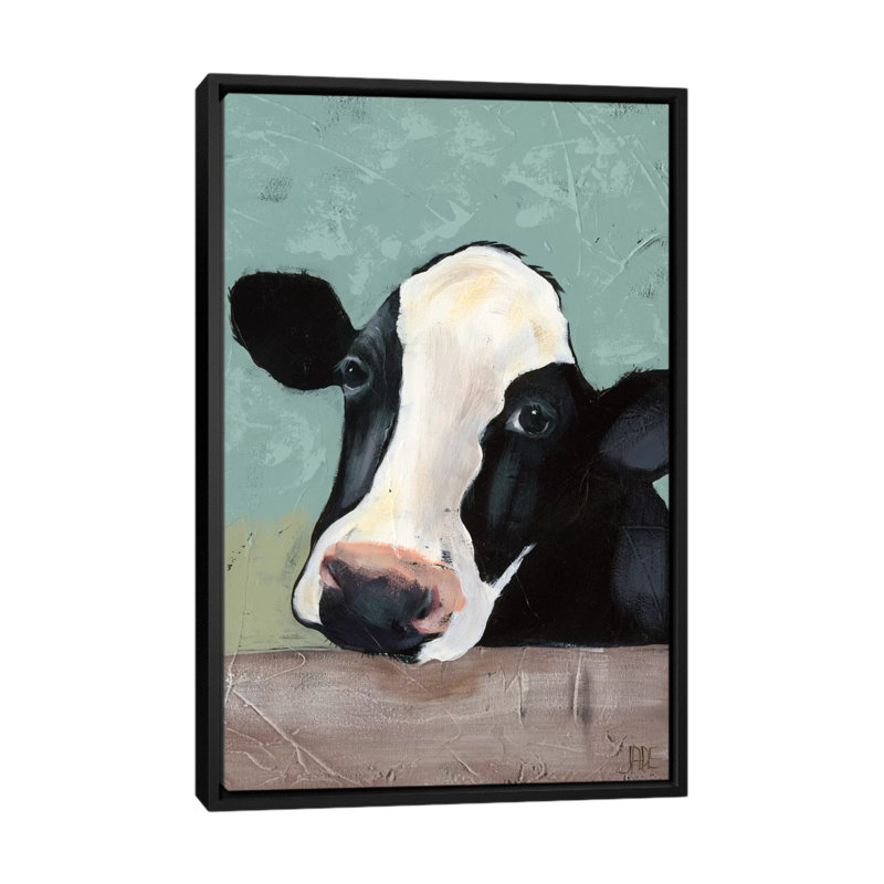 «Holstein Cow III», reproduction d'art sur toile, H 26 po x l 18 po x p 1,5 po, Toile avec cadre noir, Pas de tapis