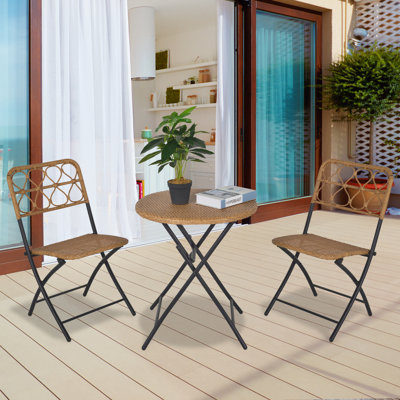 Lagunas 2 - Person Wicker Patio Dining Set with Round Table