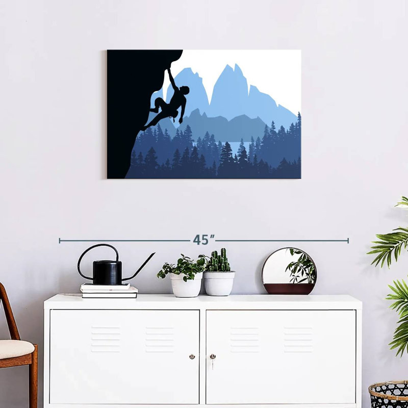 Sireci Winter Rock Climbing Scene, 34" H x 51" W