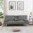 Sofa Bed With Armrest Two Holders WOOD FRAME, STAINLESS LEG, FUTON GREY PVC
