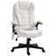 Chaise de bureau vibrante 6 points en blanc crème. Option de chauffage. Inclinable. Rembourré. Siège réglable de 17,75 po à 21,75 po. Confort blanc avec 6 vibrations. Chaleur disponible.-287987480
