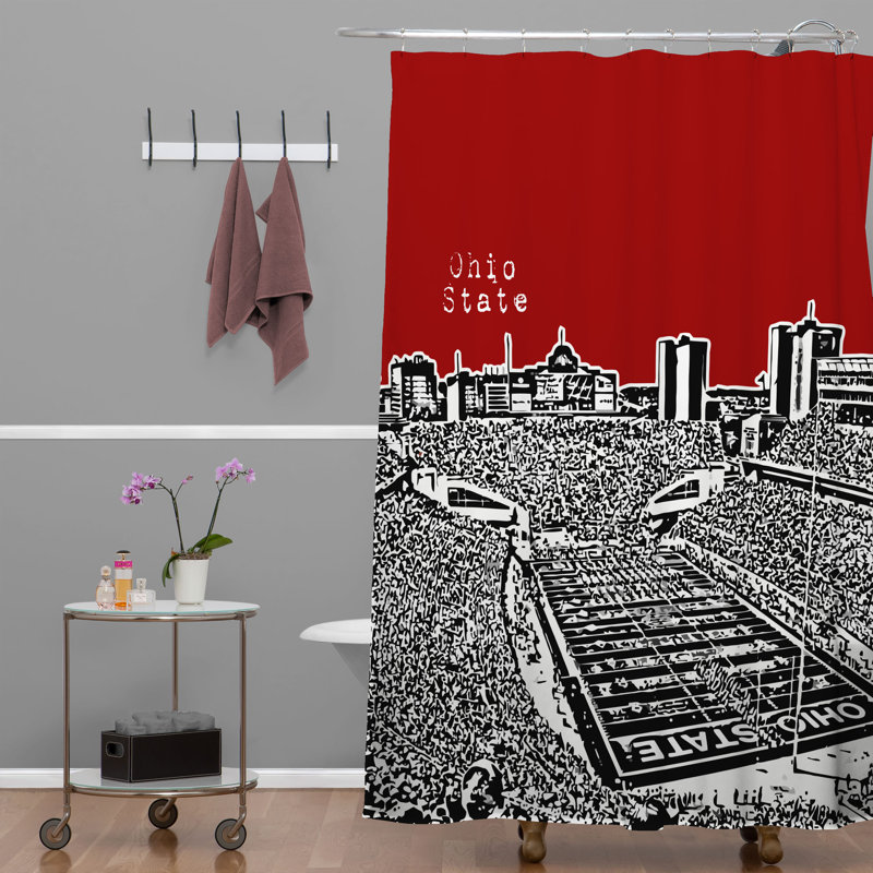 Bird Ave Single Shower Curtain, Texas A and M Maroon