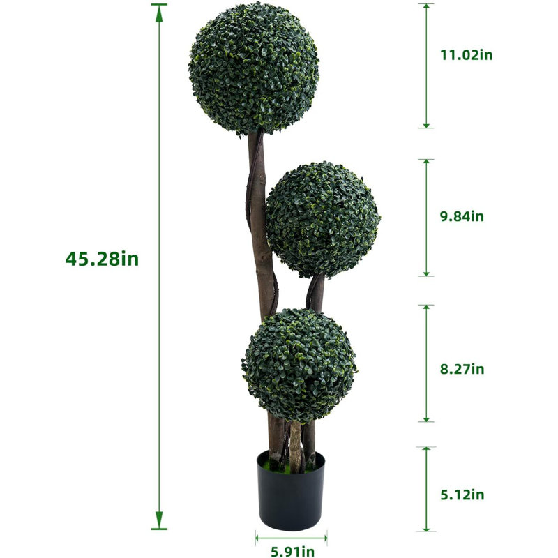1 paire d'arbres artificiels d'extérieur, décoration de jardin, H 45 po