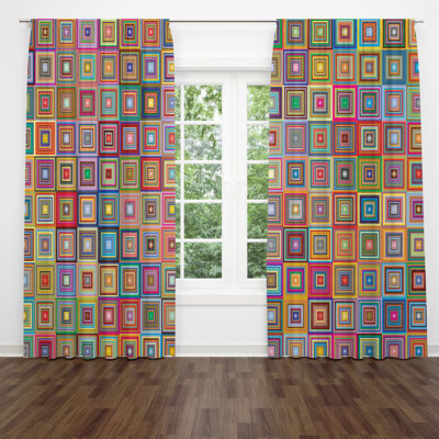 Panneaux de rideaux semi-transparents Patchwork