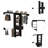 Calveston 1Drawer 4Shelf Closet System Black Wengue-1213581110-1213581111