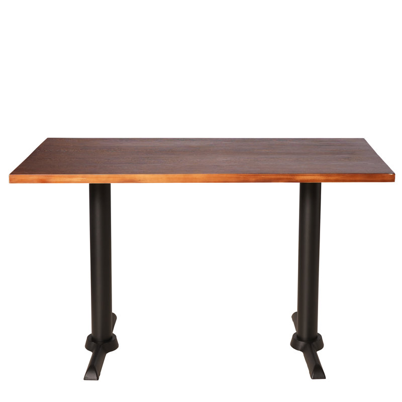L47.24Xw23.62X1.57Thick Table Top And 2 H27.7 Cast Iron Table Base With "I" Type Table Feet , Table Leg Black