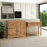 Beldane, ensemble de 2 buffets en bois massif avec 4 tiroirs, 1 porte, console et 2 tiroirs