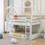 Lit superposé bas, lit maison avec échelle-970239330