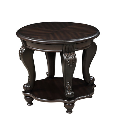22" Round Table With Shelf, Solid Wood In , Living Room Centerpiece, Easy To Construct Table, Style, Shelf For Storage, Side Assembly Plan