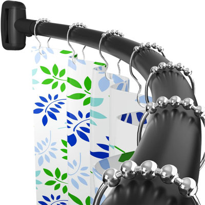 Curved Shower Curtain Rod,Adjustable Arched Shower Curtain Curved Rods, Rustproof Round Never Fall Design For Bathroom, Need To Drill