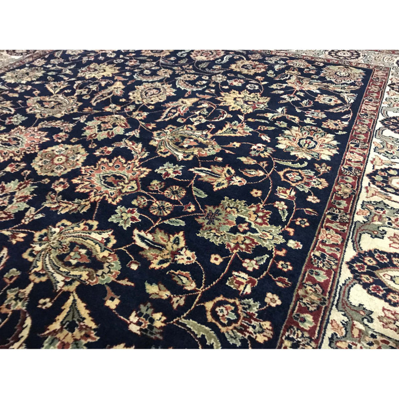Hand-Knotted High-Quality Navy Area Rug