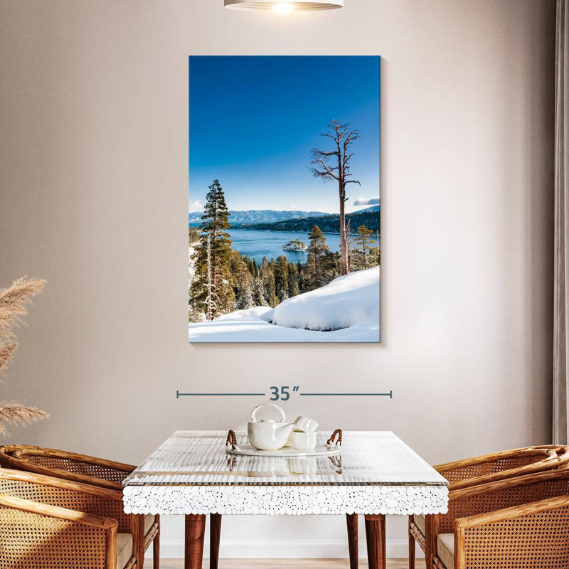 Alvord, paysage enneigé du lac Emerald Bay, H 39 po x l 26 po