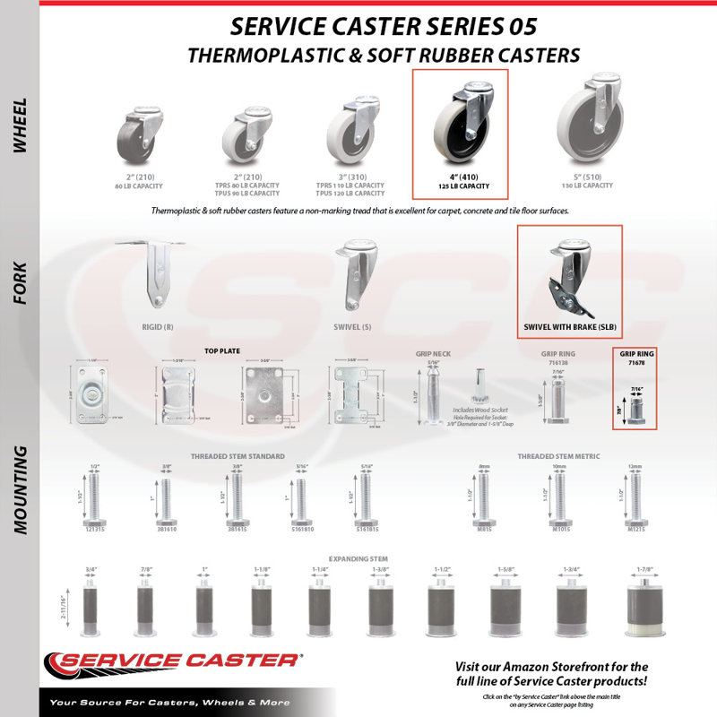 Thermoplastic Rubber Caster