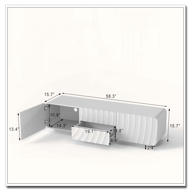 58''Tv Stand, White