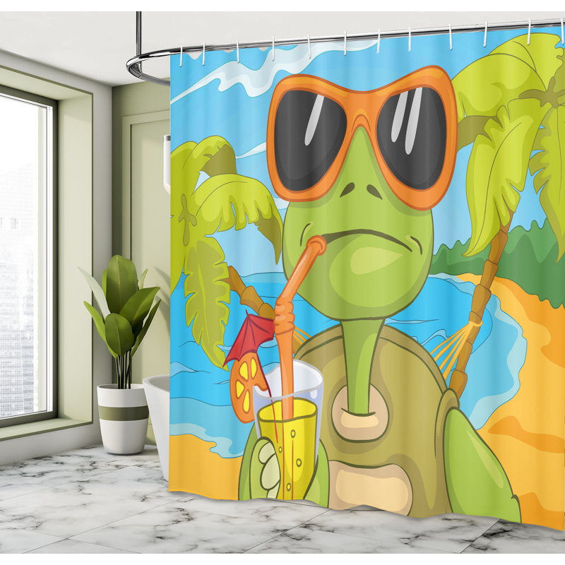Shower Curtain with Hooks Included, 75" H x 69" W