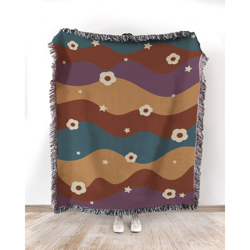 Hand Woven Throw Blanket, 60" x 80"L