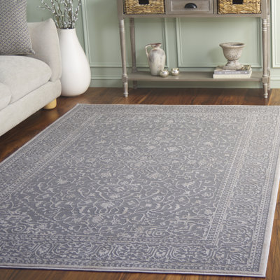 Calidia Floral Light Gray/Cream Area Rug