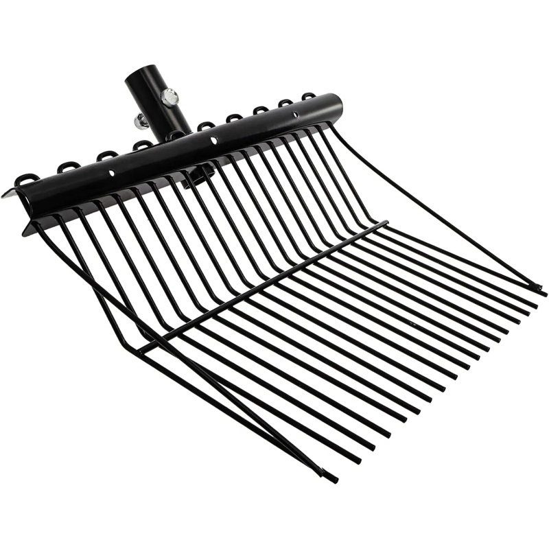 Tête de fourche à fumier, remplacement de fourche à creuser en métal avec dents en angle pour le jardin, étal de cheval, paillis, foin, literie pour animaux
