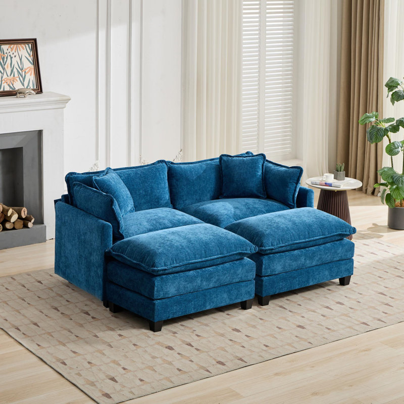 Cloud Sofa Loveseat (Ottoman Is Not Included), Blue