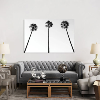«Black California Series - Palm Trees III» par Philippe Hugonnard - reproduction de photo sur toile tendue