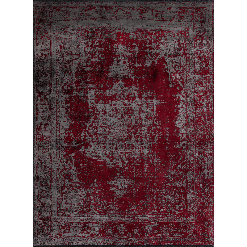 Rapture Gray/Red Oriental Luxury Area Rug, Rectangle 7'10" x 11'2"