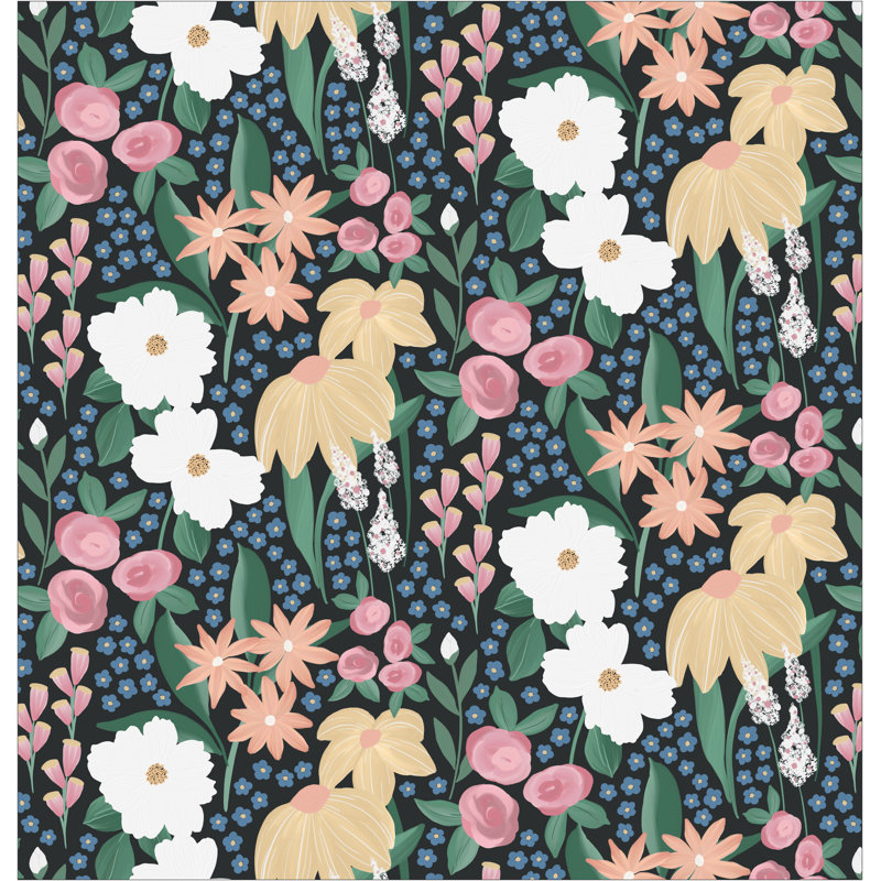 Rideau de douche 71 po x 72 po Delicate Floral