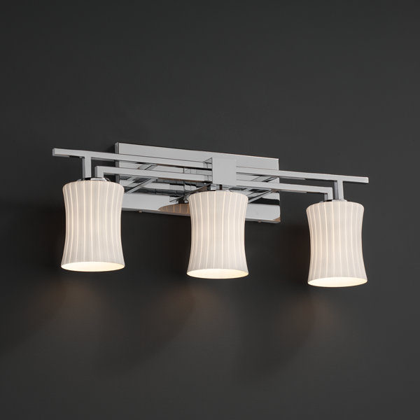 Éclairage pour salle de bain 3 lumières Canion, Chrome poli, Mercurisé
