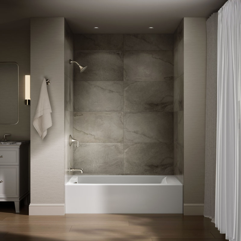 Entity 60 In. X 36 In. Alcove Bath With Left Drain, Left