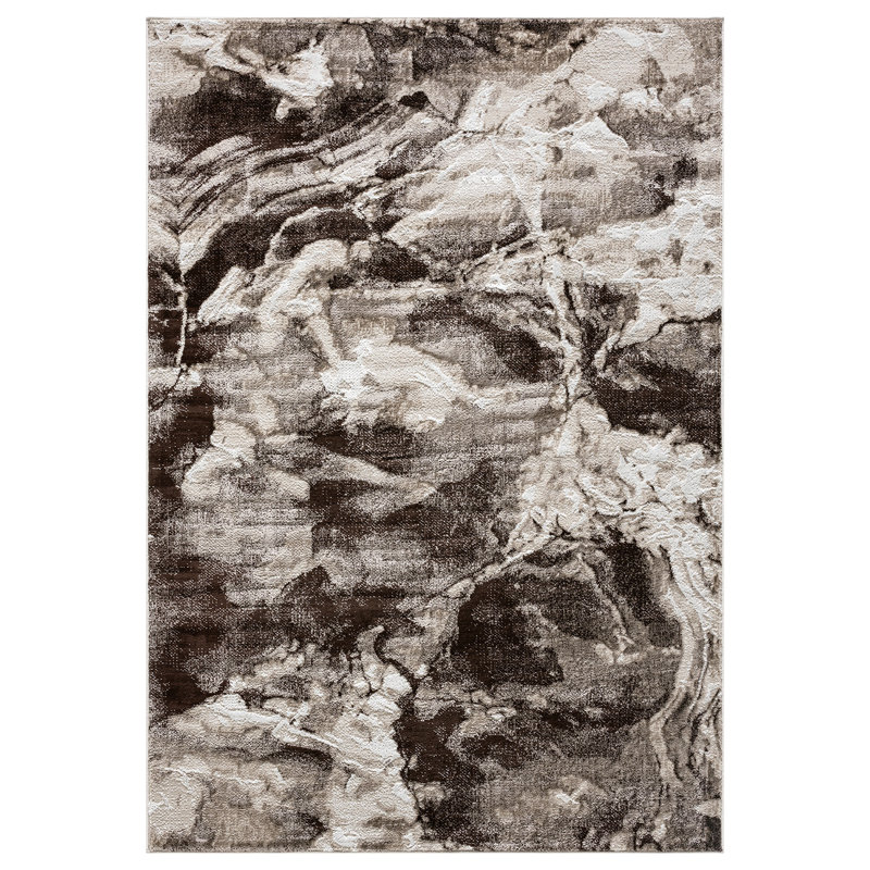 Tapis moderne abstrait abstrait Tabernash, Rectangle 5 pi 3 po x 7 pi 7 po