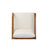 Rovik Modern Coastal Outdoor 5-Piece Acacia Wood Conversation Set With Slatted Tabletop & Cushions