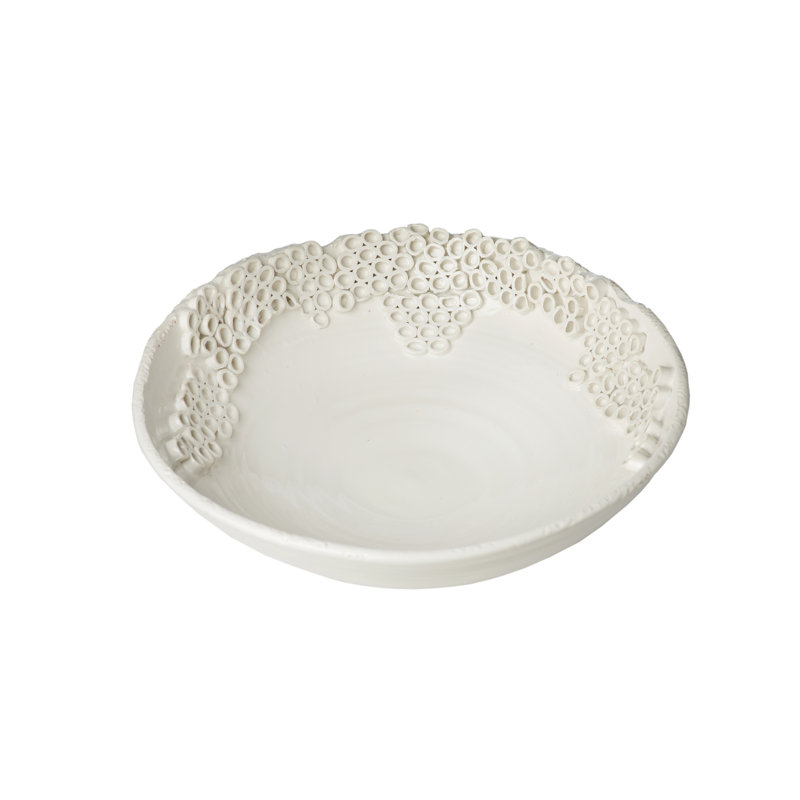 Cerchio Ceramic Decorative Bowl, Blanc