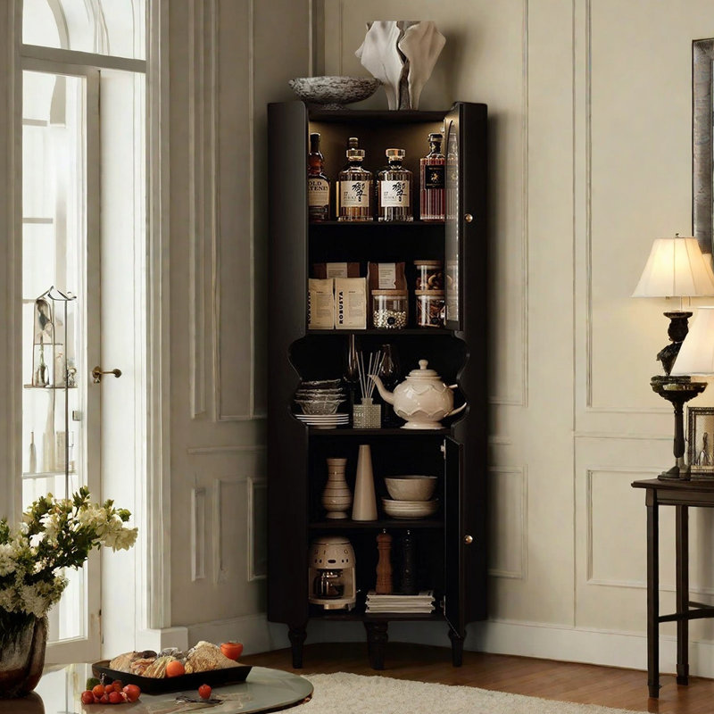 French-style multi-functional corner bookcase
