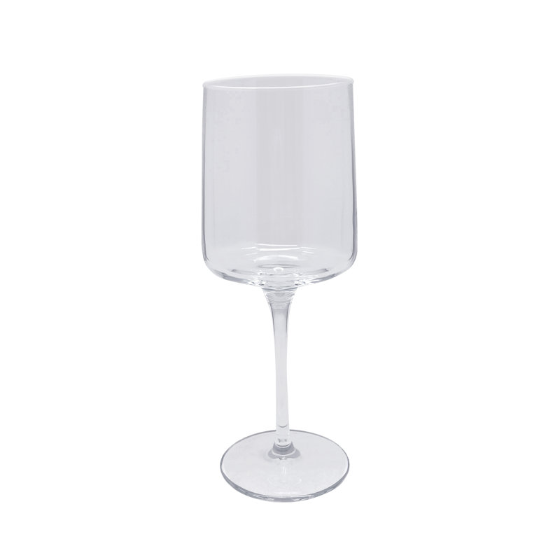 Fine Line Clear and White Rim 16oz Wine Glass Set of 4