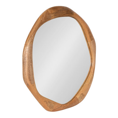 Hera Irregular Mango Wood Round Mirror