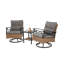 Ensemble de chaises berçantes pivotantes d'extérieur 3 pièces avec 1 table et 2 chaises berçantes et pivotantes, ensemble de patio, ensemble de conversation de patio, ensemble de conversation
