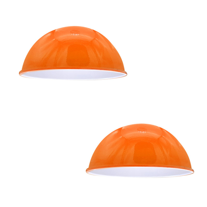 Ashen Metal Lamp Shade ( Uno ), Orange, 14cm H x 30cm W x 30cm D