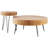 2 Pieces Round Coffee Tables Sets, 31.3 In Industrial Living Room Table With 1 End Side Table, Easy Assembly Coffee And End Tables Sets With Metal Legs, For Office, Living Room And Apartment