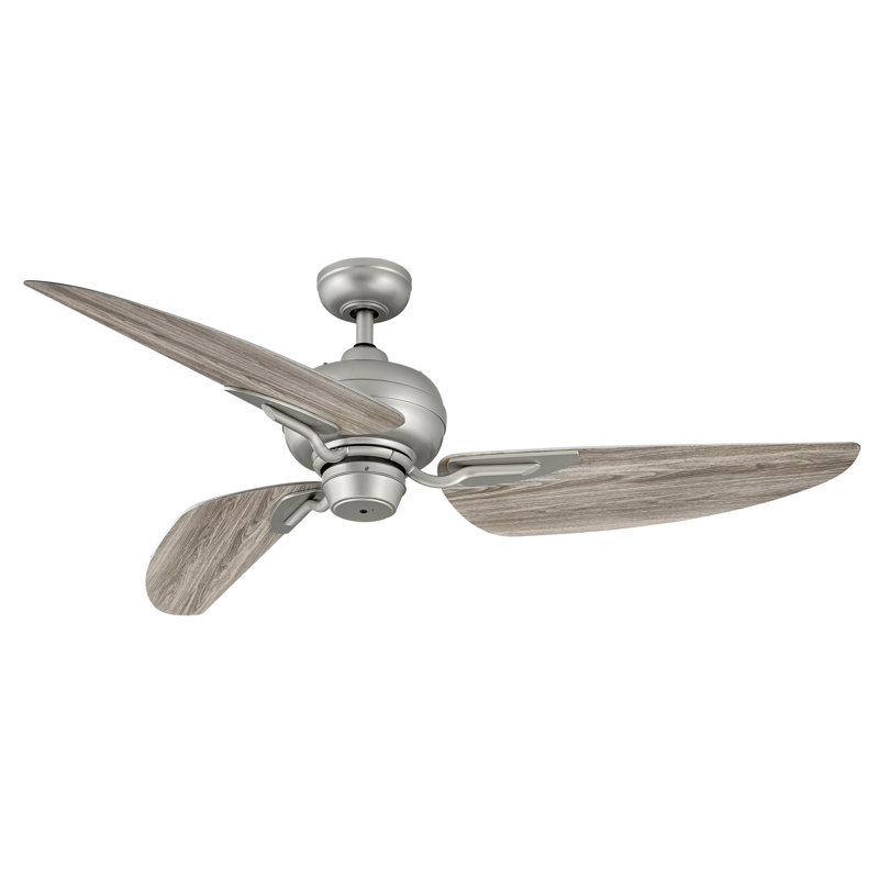 Ventilateur de plafond à 3 pales avec commande murale Amadora Brickhill, Nickel brossé