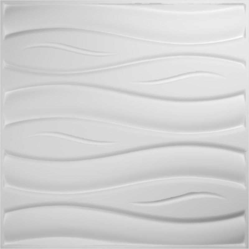 White Textured 3D PVC Decorative Wall Panels, 19.63" x 19.63", 10-Pack