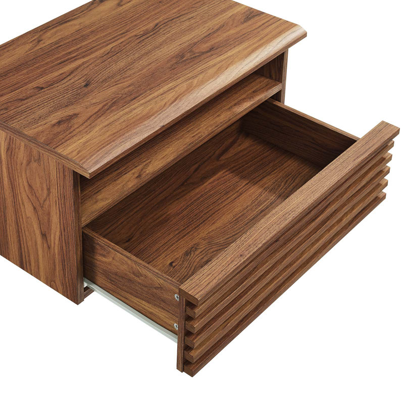 Table de chevet murale Crawley, Noyer