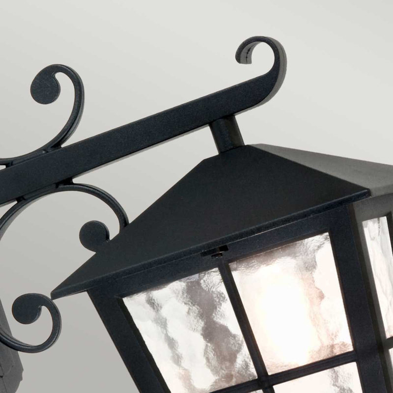 Kaia Black Outdoor Wall Lantern, 40.5 cm H x 21.5 cm W x 33 cm D