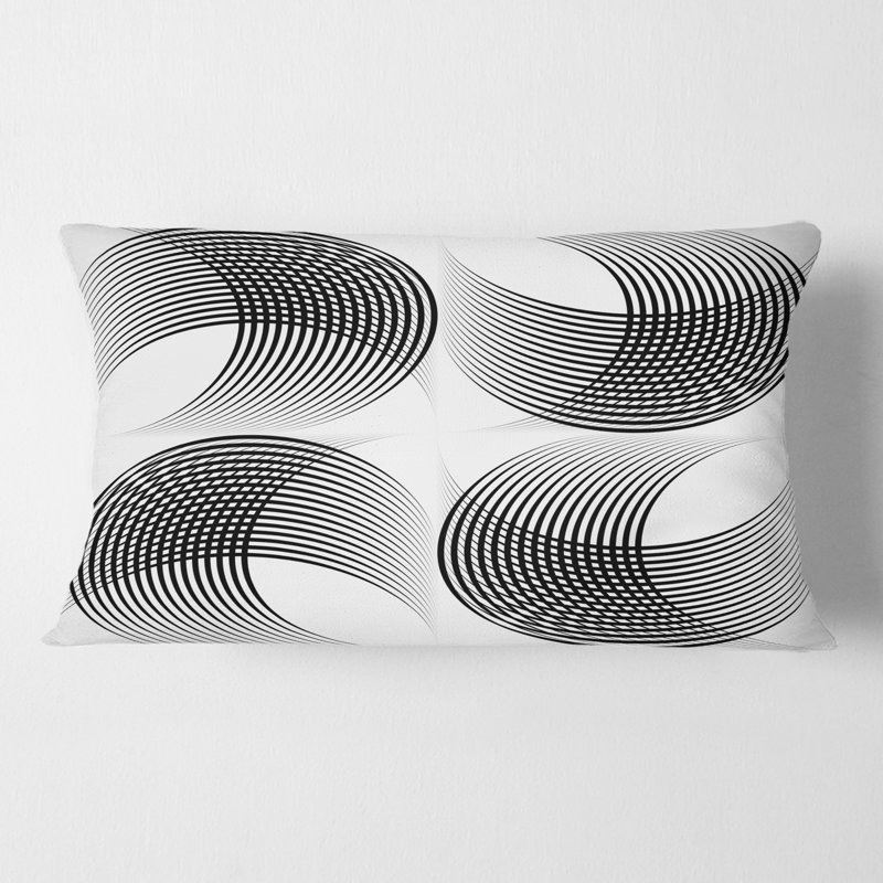 Coussin Monicolore - motif géométrique moderne imprimé Mid-Century
