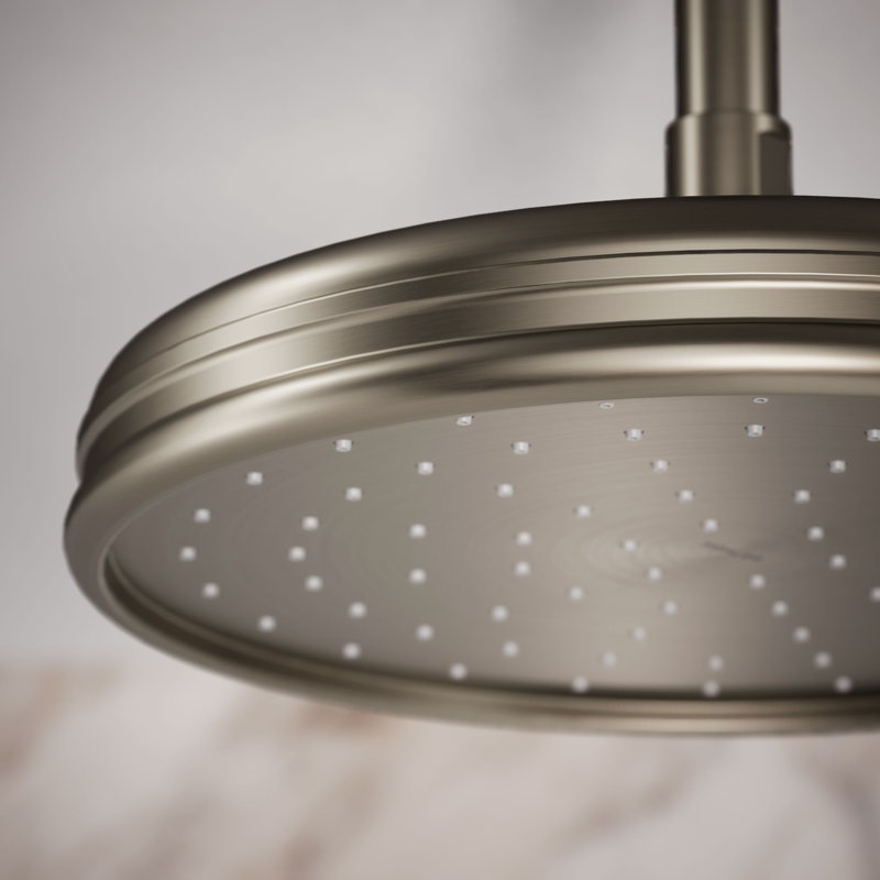Traditional Round 10" Rainhead with Katalyst Air-Induction Spray, 2.5 Gpm, Vibrant Brushed Nickel, 1.75 Gpm