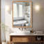 Miroir mural de salle de bain / meuble-lavabo avec cadre en bois-88364437-93236025