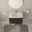 Meuble-lavabo mural 30 po avec lavabo flottant à deux tiroirs en noyer foncé avec lavabo intégré en céramique 30 po